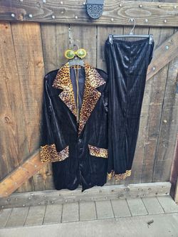 Size Large Halloween 2- piece outfit. Accessories are gold chain & sunglasses.
