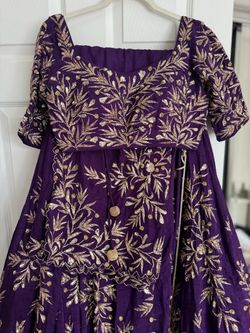 Prathyusha Garimella Designer Purple Zardosi Lehenga Set – Brand New