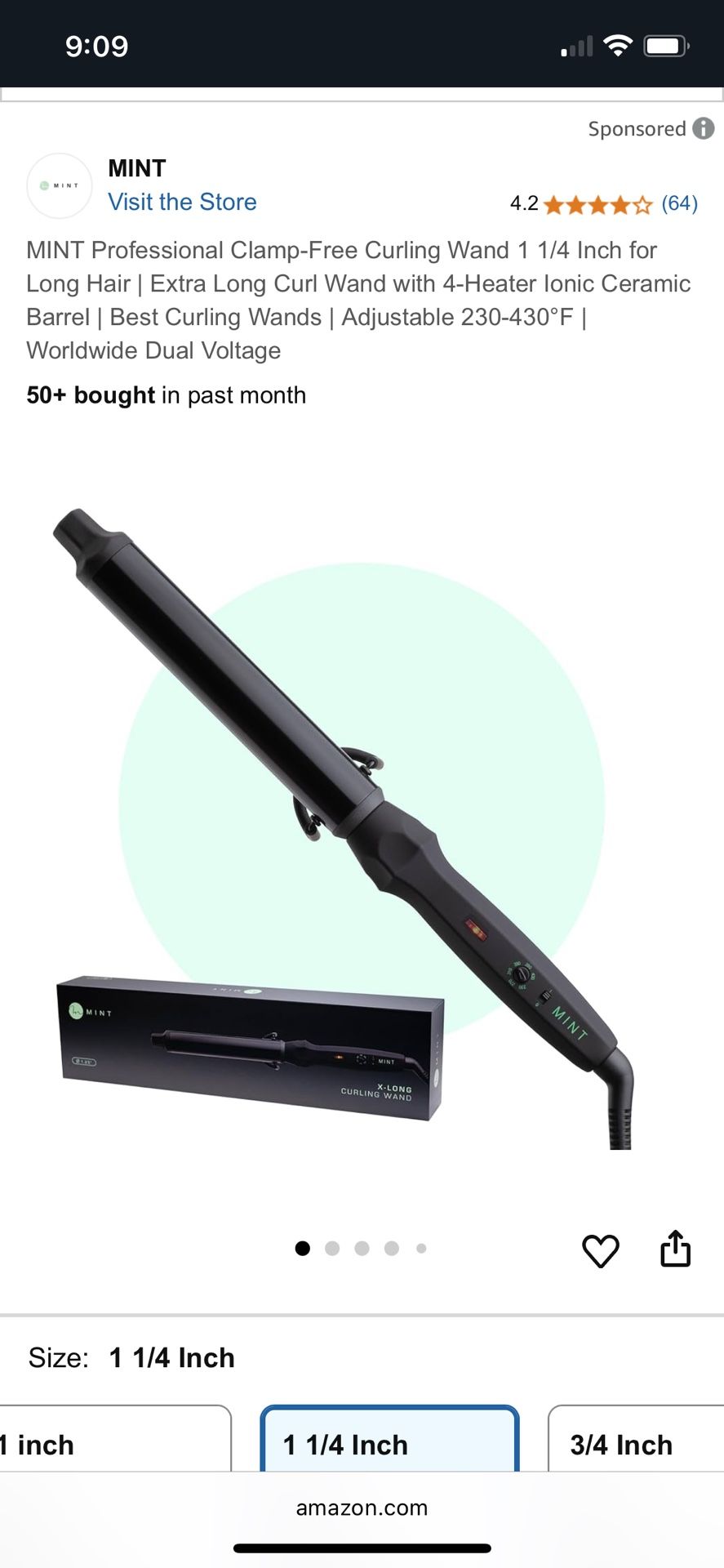 Mint X Long 1” Curling Wand