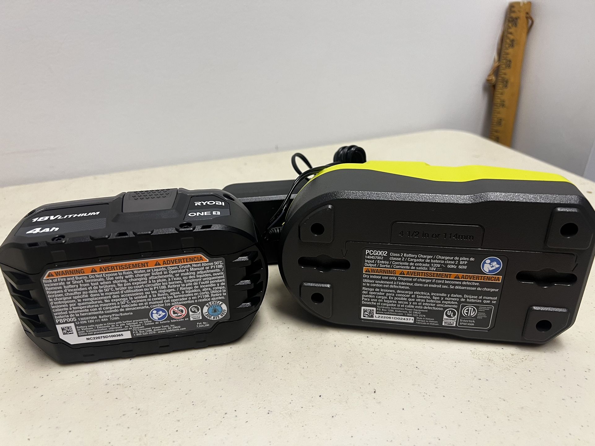 Ryobi One+ Ah High Capacity Battery And Charger New