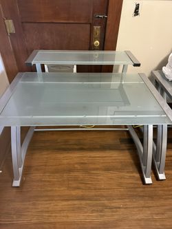 2 Sea glass desks plus chair