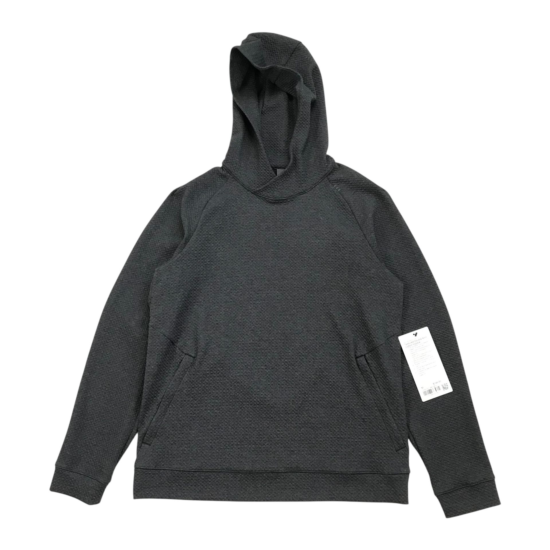 BRAND NEW Lululemon Textured Double Knit Cotton Hoodie Medium M Mens Black Gray