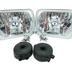 7325: New Motorsports H6054 7"x6" Chrome Housing Diamond Cut Headlights Replacement Glass H4 7x6
