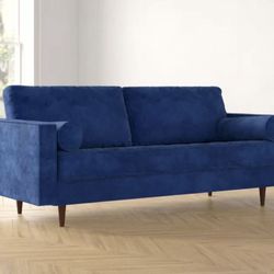 Royal Blue Velvet Couch