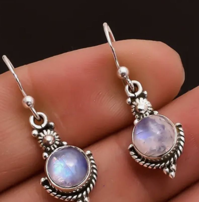 Moonstone S925 Sterling Silver Drop [[EAR22]Earrings for Women 