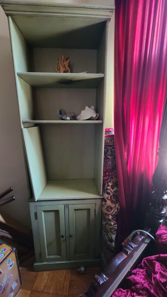 French Country Green Bookcase
