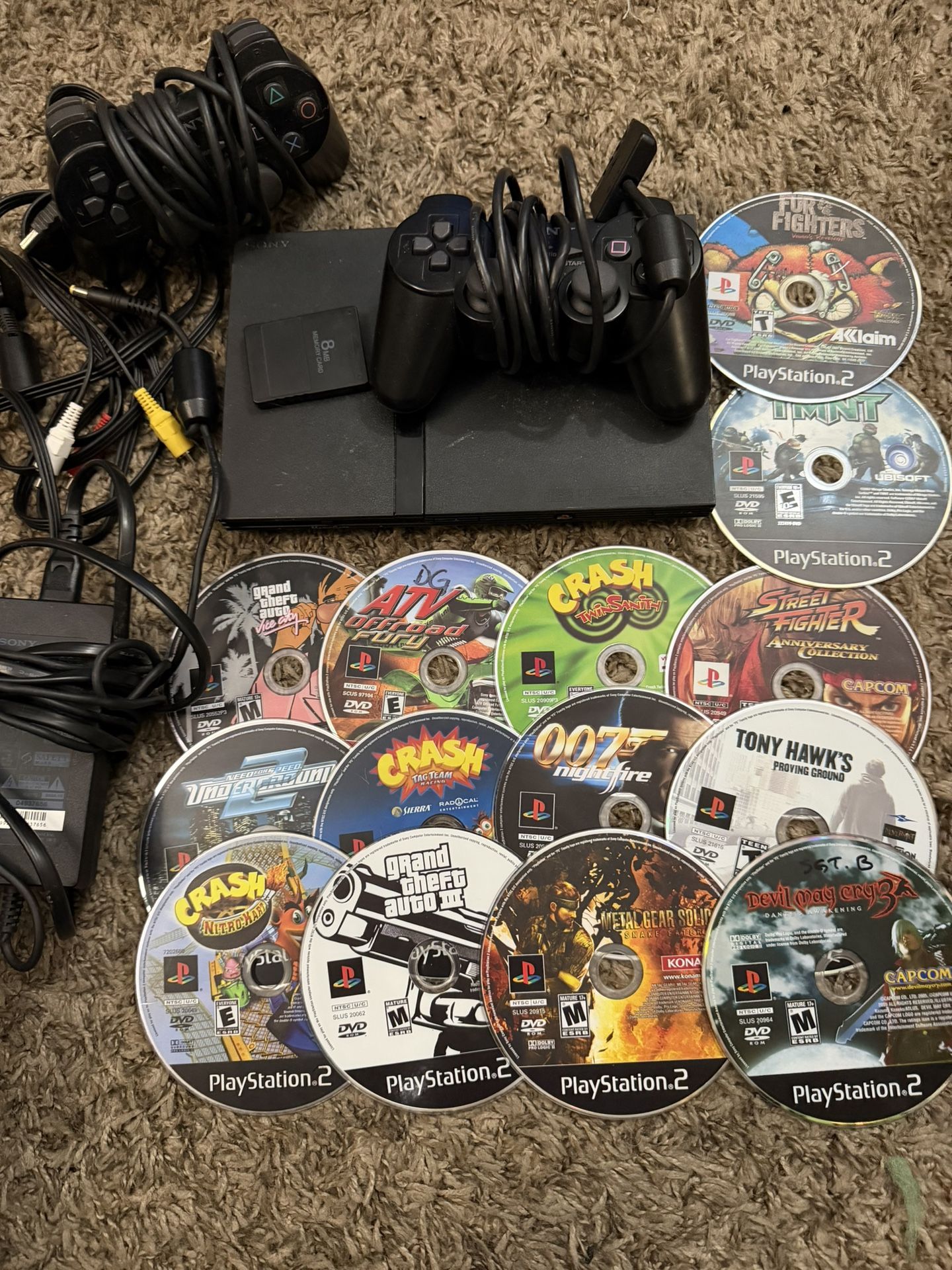 PS2 Slim Bundle (14 Tested) (a Bunch Of Untested Extras)