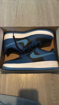 black and blue Nike Air Force Ones black and blue size 7