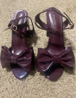 Madden Girl Patent Bow Block Heel Sandals
