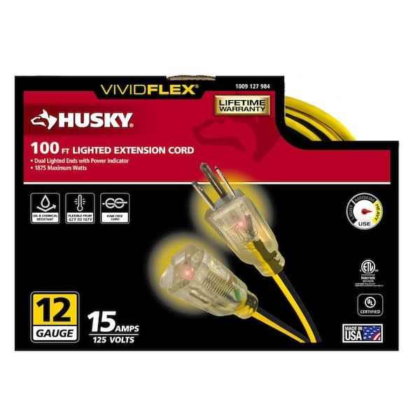 Husky Vividflex 100ft Extension Cord