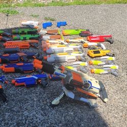 Nerf Gun Lot 30+ Guns And Accessories