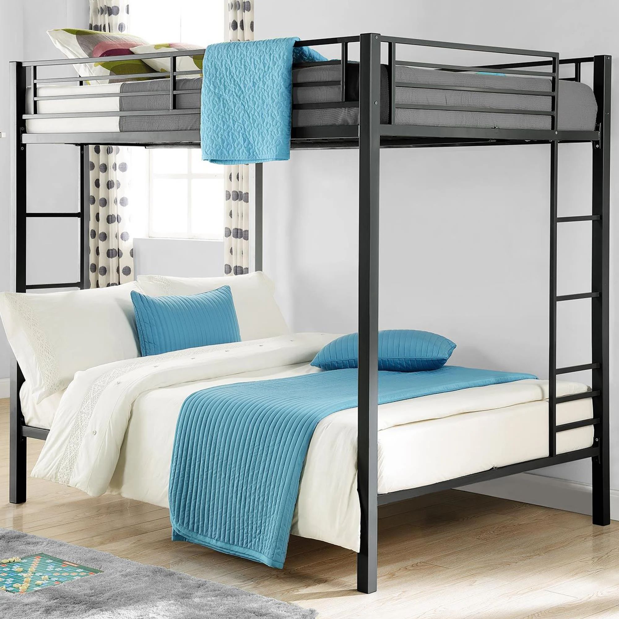 DHP Sidney Full over Full Metal Bunk Bed, Black