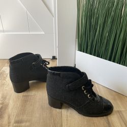 Chanel EUC Runway Wool Moto Boots 2008