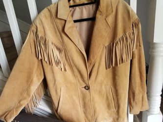Suede Leather  Jacket Fringed  size #8