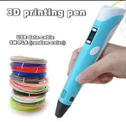 USB 3D Printing Pen DIY Drawing 9M PLA   Filament Three-dimensional Graffiti Toys Art   Tools For Kids Birthday Christmas Day Gift