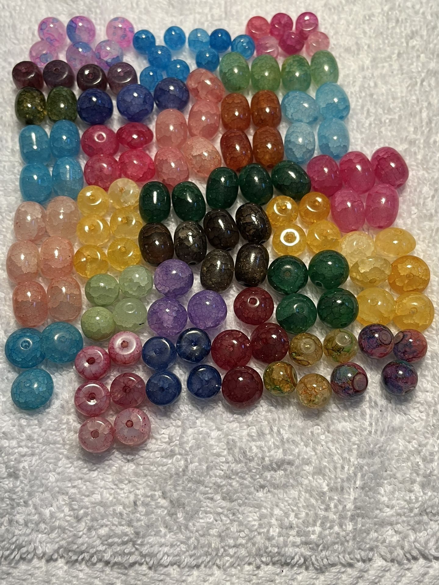 129 Beautiful DRAGON VEINS Agate Beads Mix Color Enhanced Beads Lots Of Gorgeous Colors 