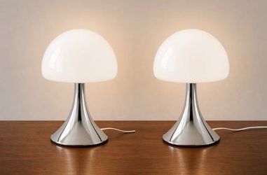 Pair of Reyro MCM Mushroom Accent Lamps