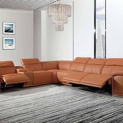 New Genuine Italian Leather 3 PWR / 7 PC.  Multiple Colors.  123x138x35H.  Free Delivery!