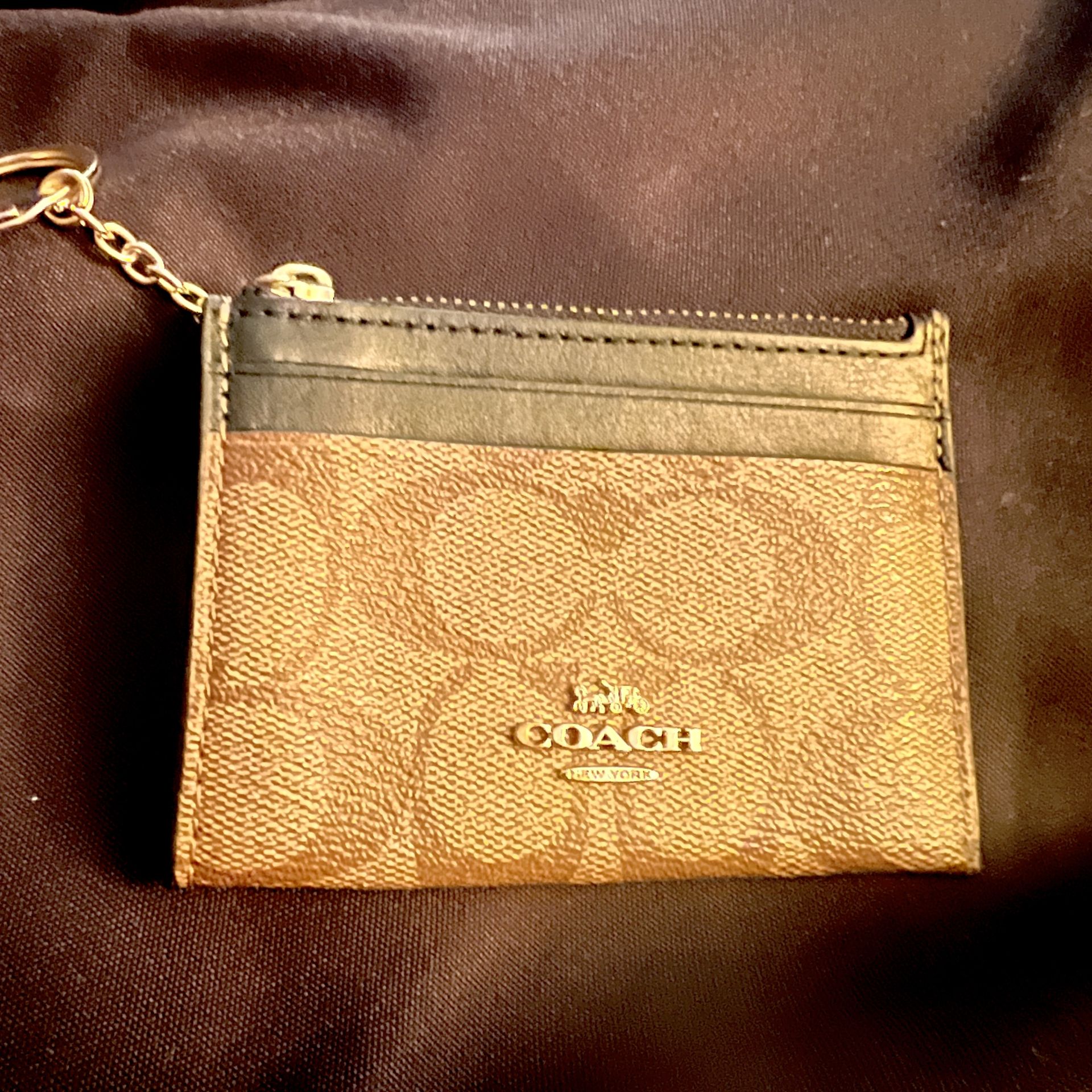 Coach Mini Skinny ID Case in Signature Canvas