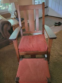 Vintage rocking chair and ottoman