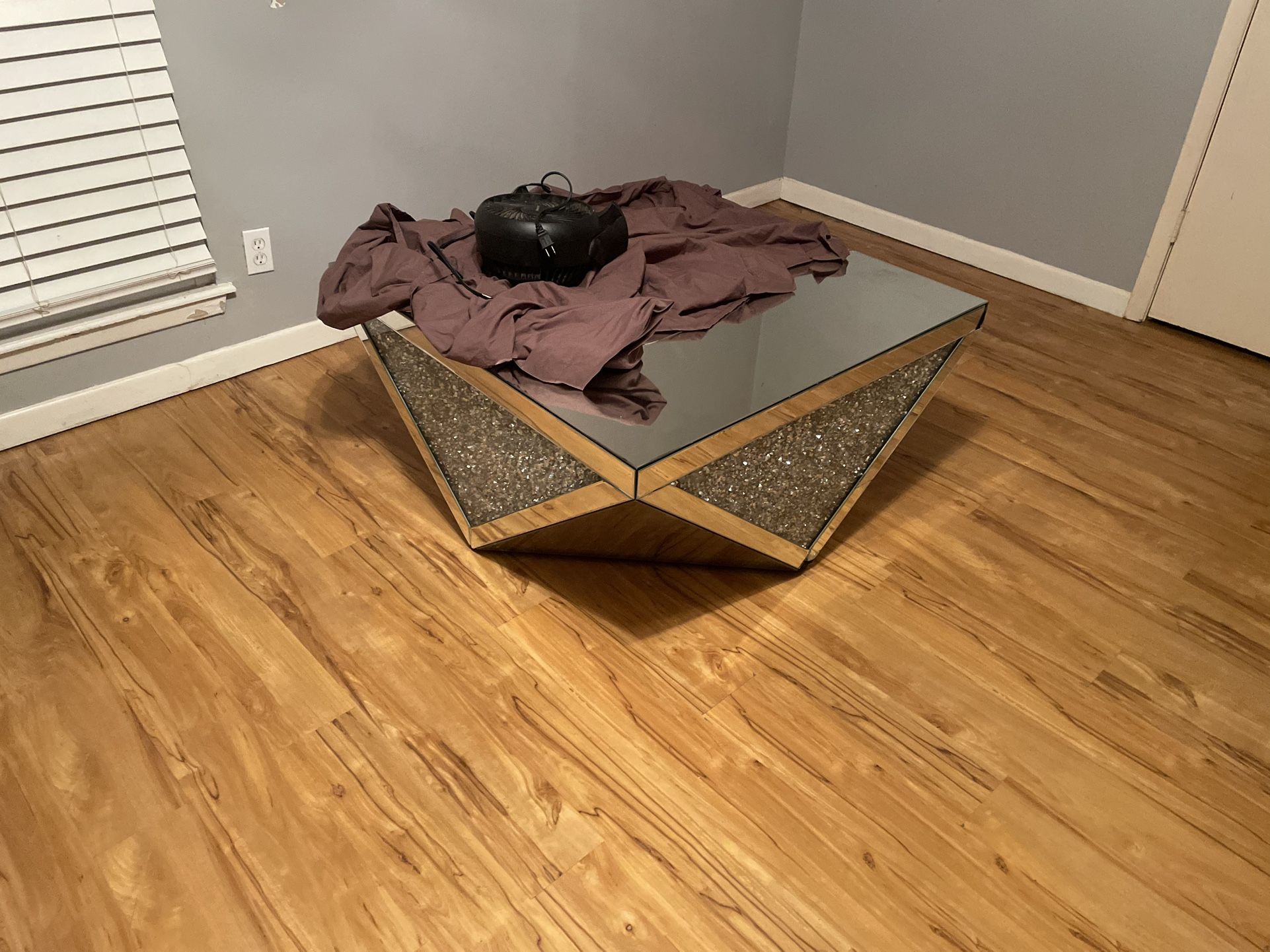 cracked mirror coffee table