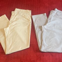 2 Levis Pants 38x36 Grey / Tan
