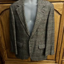 Wallachs Men’s Sports Jacket 100% Camel Hair Tweed 