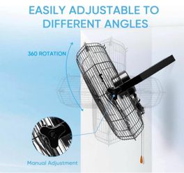 NEW-KEN BROWN 18 Inch Industrial Wall Mount Fan