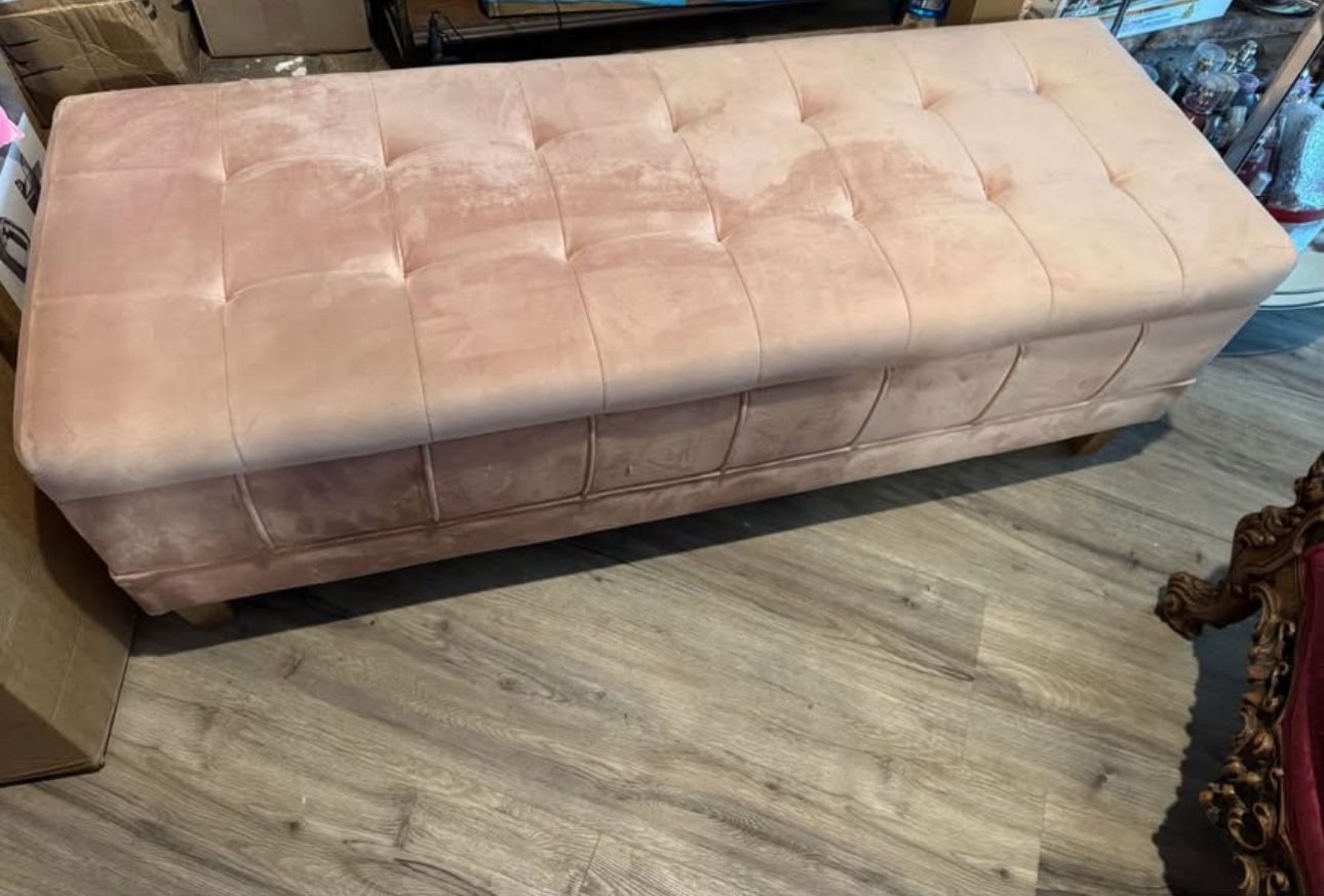 Pink Ottoman Storage Seating
