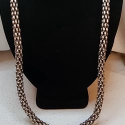 Sterling Silver Tubular Necklace 