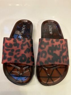 J.Crew Leopard Jelly Slide Sandals – Size 5
