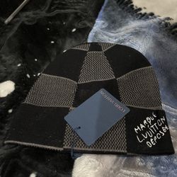 Black/ Grey Monogram Beanie 
