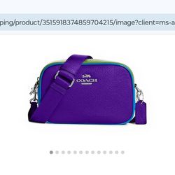 Coach Mini Jamie Camera Bag Purple And Blue Colorblock