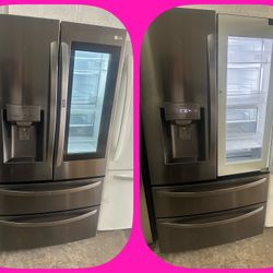 Refrigerator, Used Refrigerator, French Door Refrigerator, Black Stainless Refrigerator 