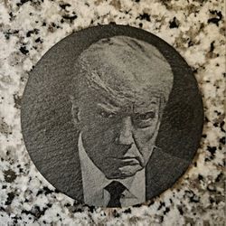 Trump Mugshot Slate Engraved Coaster