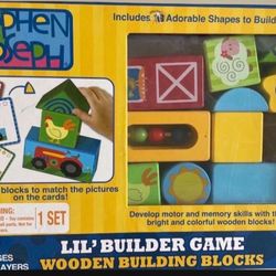 PuzzlesCardinal Games Stephen Joseph Lil' Builder Wooden Blocks Game 