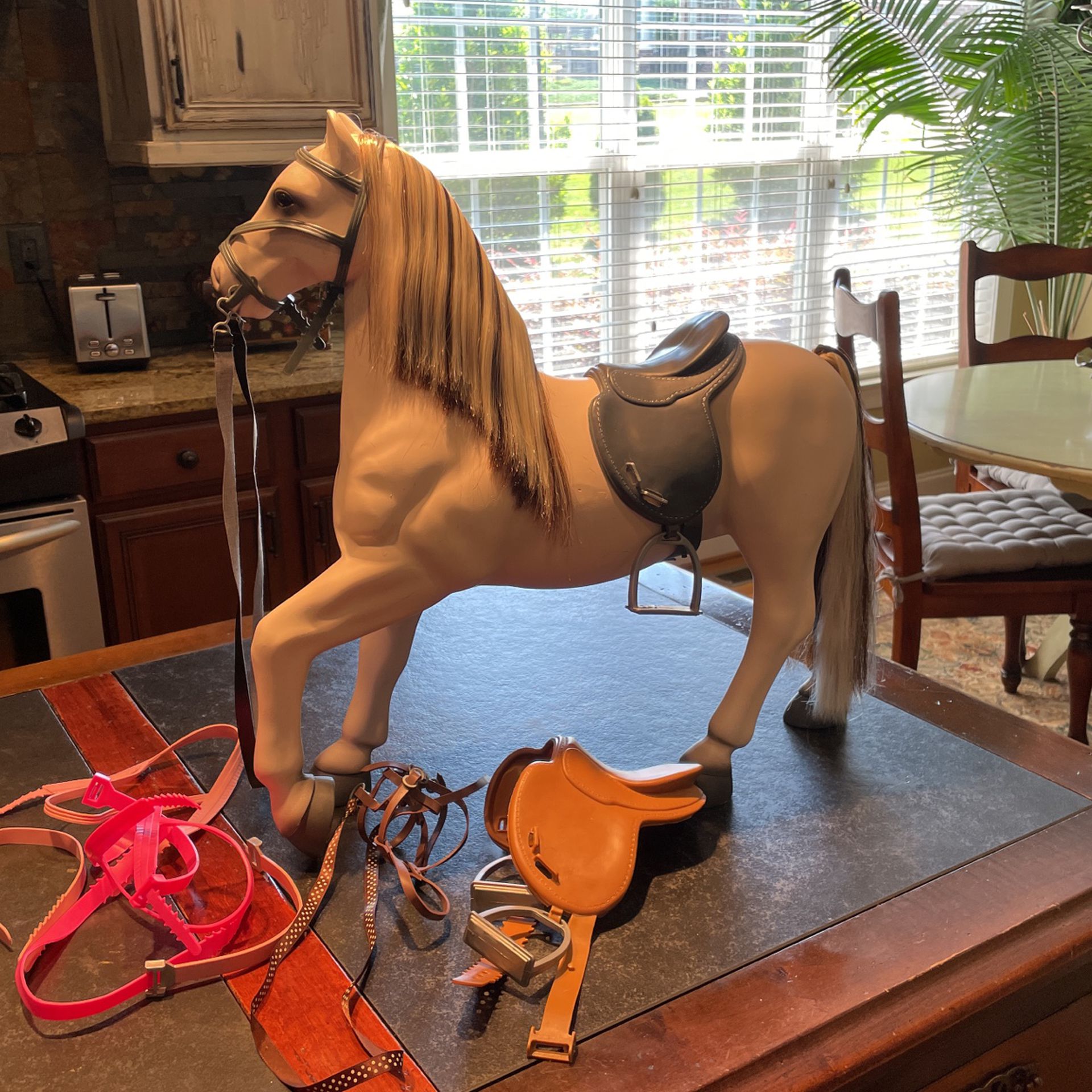 Our Generation 20” Horse for Dolls, Includes An Extra Saddle Set