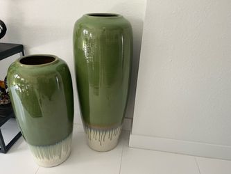 Giant Luxury Ceramic Floor Vases (Set of 2)