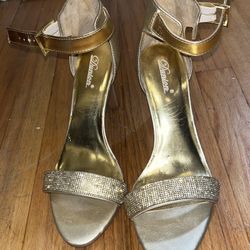 Gold Ankle Strap Heels