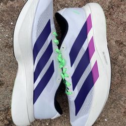 adidas Adizero Evo SL White Purple Lime Burst