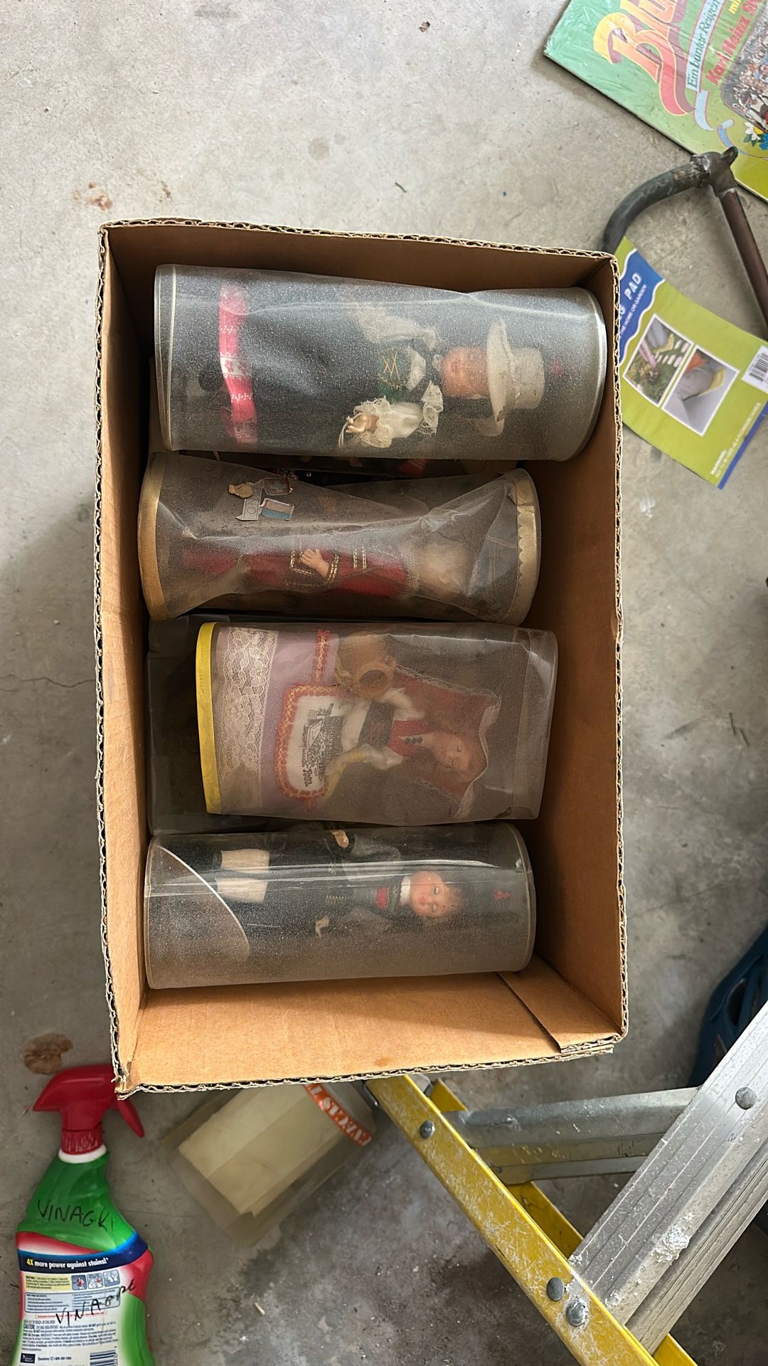 Box Of Antique Dolls From All Over The World