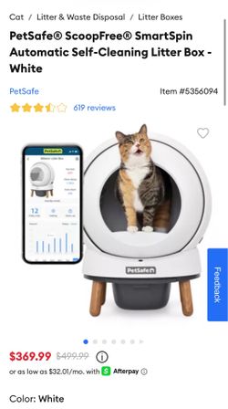 PetSafe® ScoopFree® SmartSpin Automatic Self-Cleaning Litter Box - White