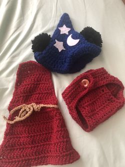 Crochet Mickey sorcerer costume 0-3 months