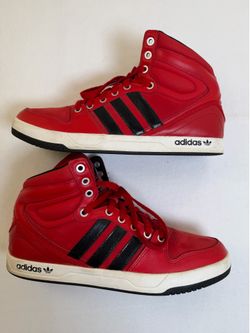 Adidas Originals Court Attitude Red Black High Top M 10.5 Vintage 2013 Q33032