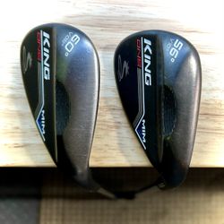 Cobra King MiM "ONE" 56°-V10/60°-V08 One-Length Wedge Set KBS $ Taper Lite 105 Men's RH Used w/New Grips VERY NICE!