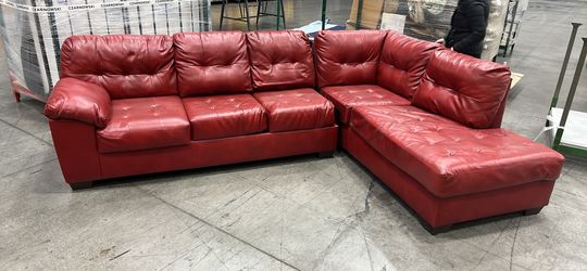Couch Sectional Red Leather