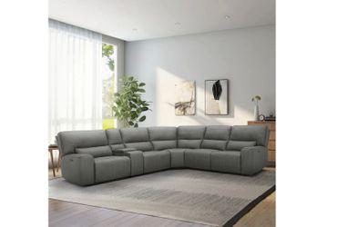 Sweeney 6-piece Fabric Power Reclining Sectional with Power Headrests