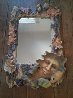 Green Man Forest Spirit Decorative Wall Mirror