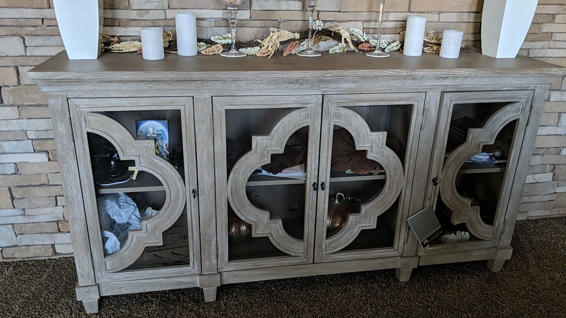 Rustic Buffet Table Like New -Still Has The Tag On It