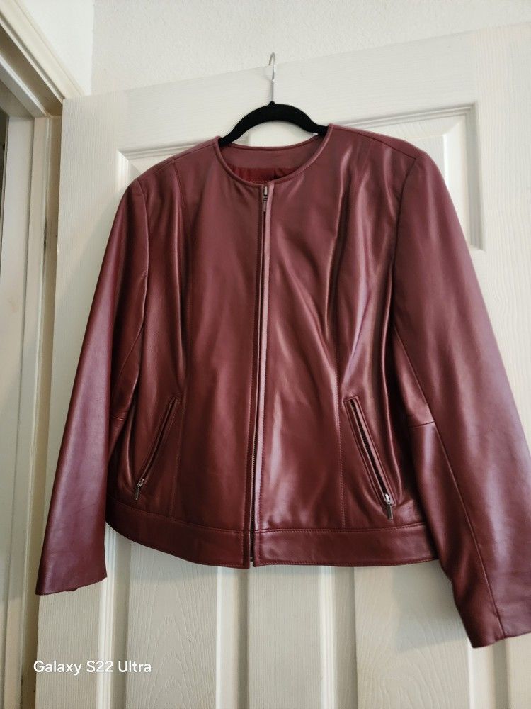 Brown leather jacket PL